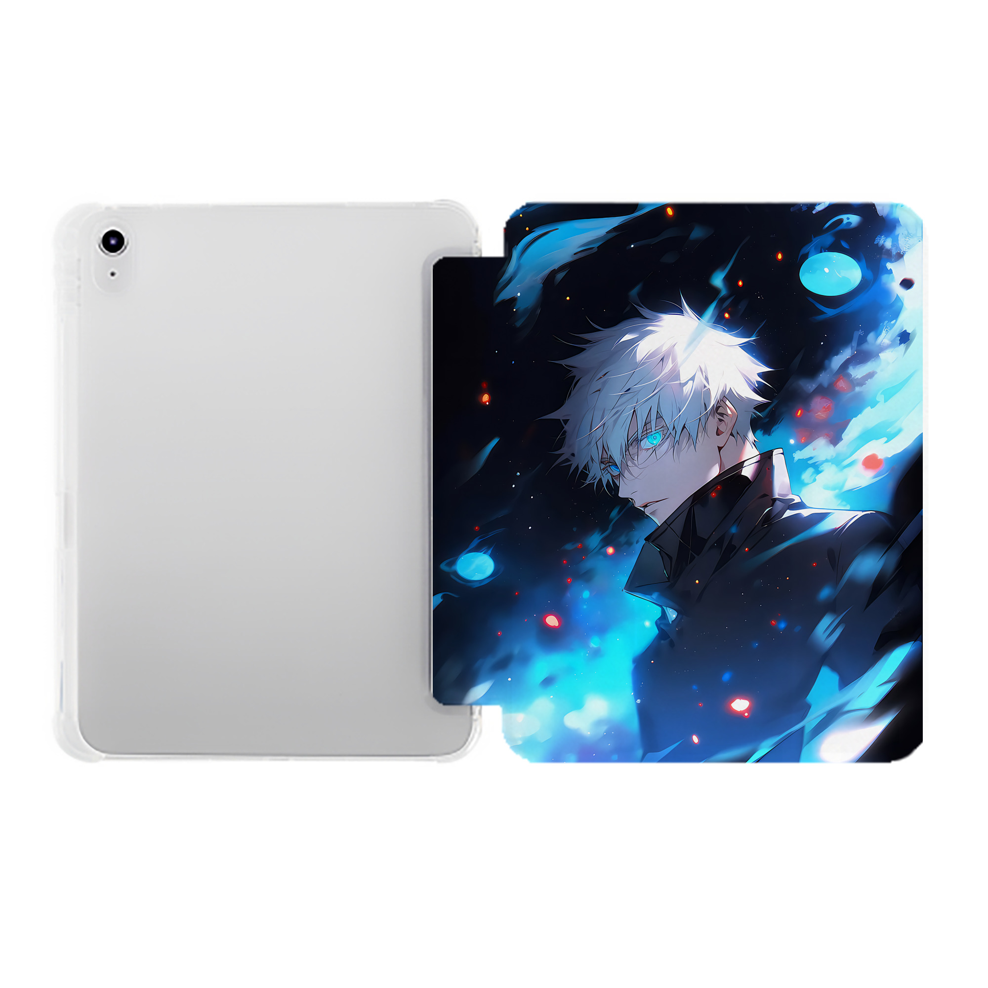 （画像用） 呪術廻戦 Jujutsu Kaisen IPad ケース ペン収納付き 三つ折りスタンド PUレザー×シリコン 対応機種9.5/10.5/10.9インチ